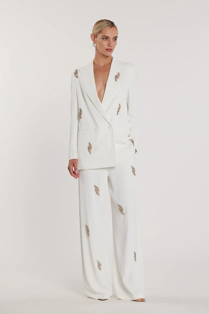 Relish Pantalone AVEZAM vita alta ampia con applicazioni strass