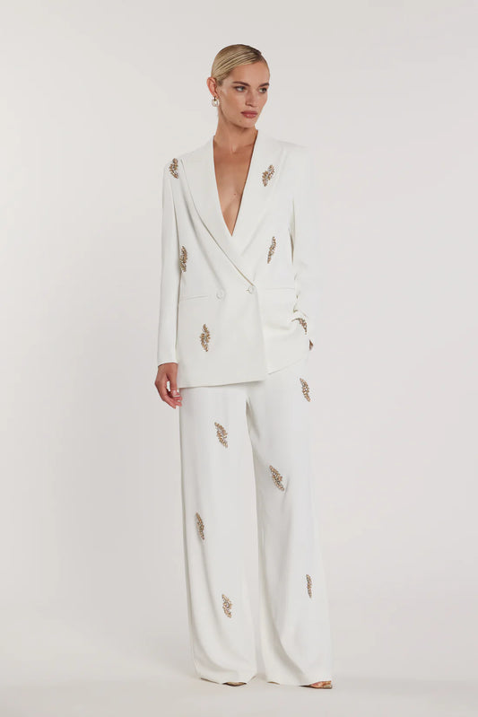 Relish Pantalone AVEZAM vita alta ampia con applicazioni strass