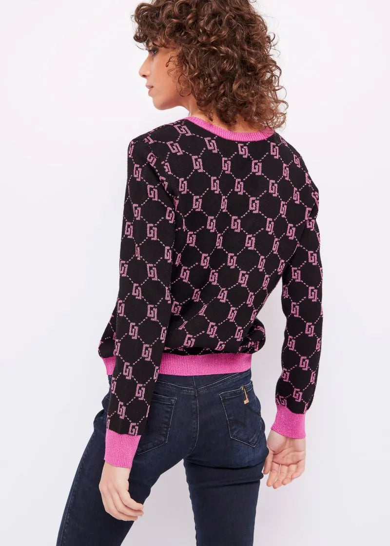 AUTUMN WINTER V-neck sweater with GAUDI jacquard logo article 321bd53013 