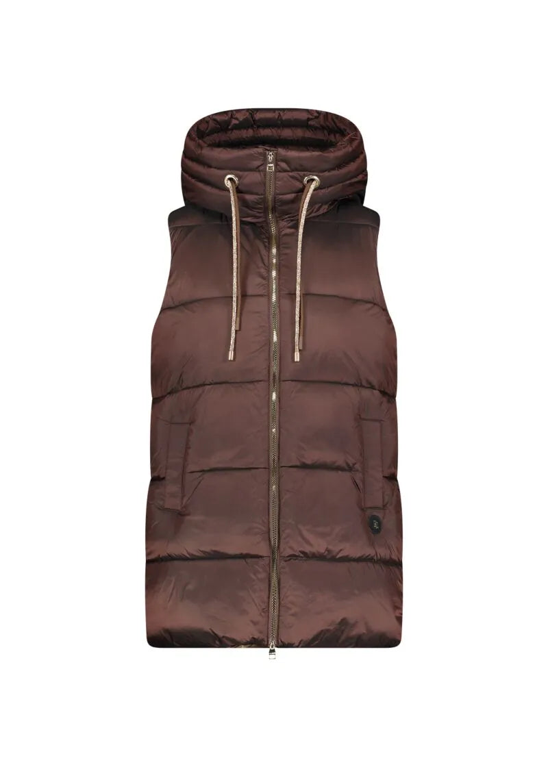 Gilet imbottito in nylon marrone GAUDI ARTICOLO 421BD35020 COLORE 3397