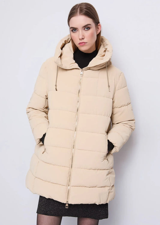 Nuova Collezione Piumino da donna con cappuccio e coulisse a catena 521BD35007_3222