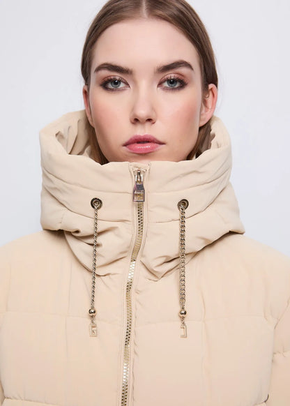 Nuova Collezione Piumino da donna con cappuccio e coulisse a catena 521BD35007_3222
