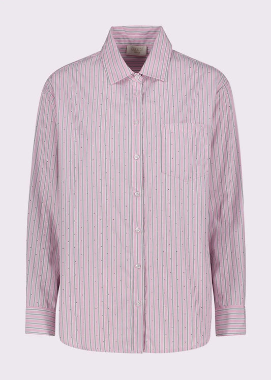 Camicia da donna con motivo a righe e strass GAUDI 521BD45001_525023-01