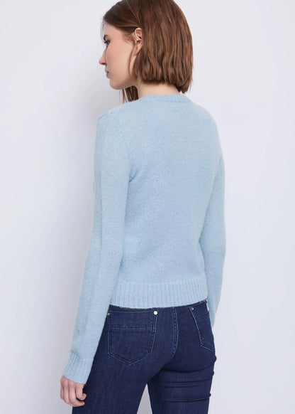 Cardigan da donna con logo e strass GAUDI 521BD53011 COLORE CARTA DA ZUCCHERO