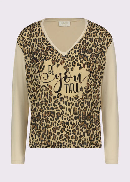 T-shirt da donna in jersey e georgette con stampa GAUDI 521BD64032_3222