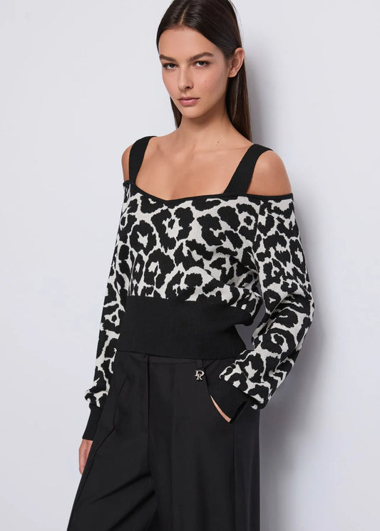 Maglia in lana e seta jacquard - art. 521DD53007- Denny Rose Autunno Inverno 2025/26