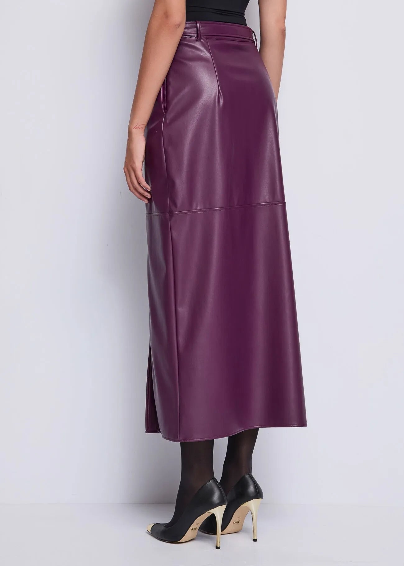 Gonna in ecopelle con cintura - art. 521DD78002 Denny Rose Autunno Inverno 2025/26