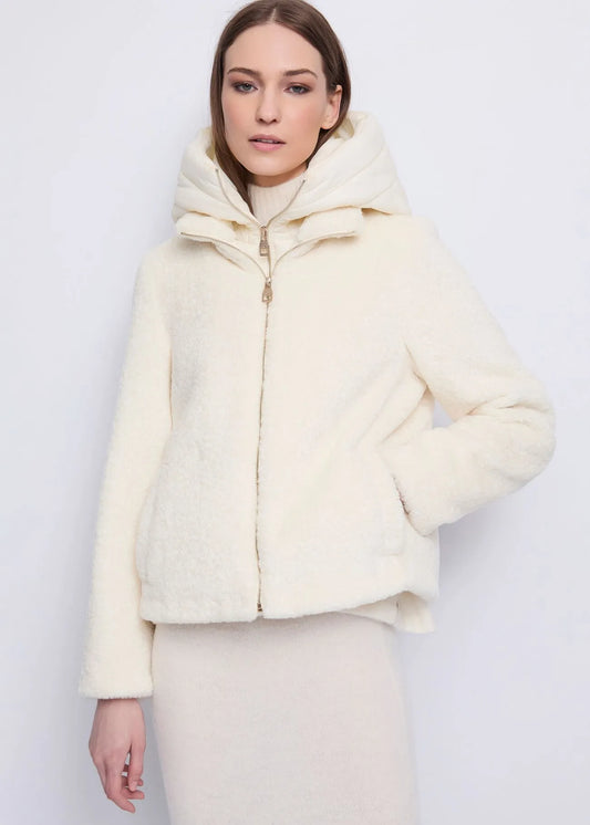 Giacca bianca da donna con cappuccio GAUDI 521FD39002_3213