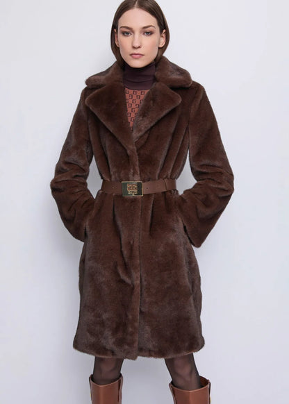 Cappotto marrone da donna con cintura GAUDI 521FD39003_3355