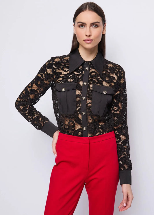 Camicia da donna in pizzo floreale GAUDI 521FD45007_2001