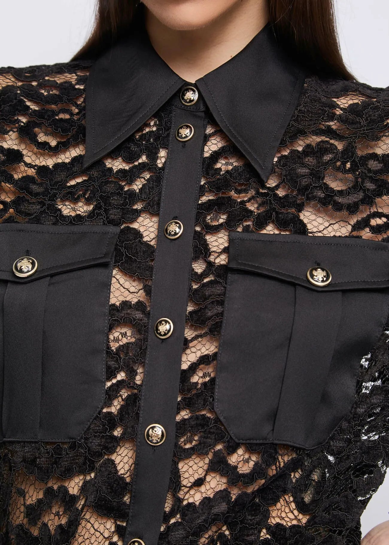 Camicia da donna in pizzo floreale GAUDI 521FD45007_2001