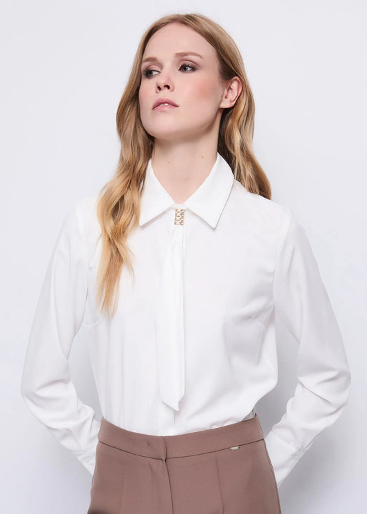 Camicia bianca da donna in crêpe de chine GAUDI 521FD45008_2101