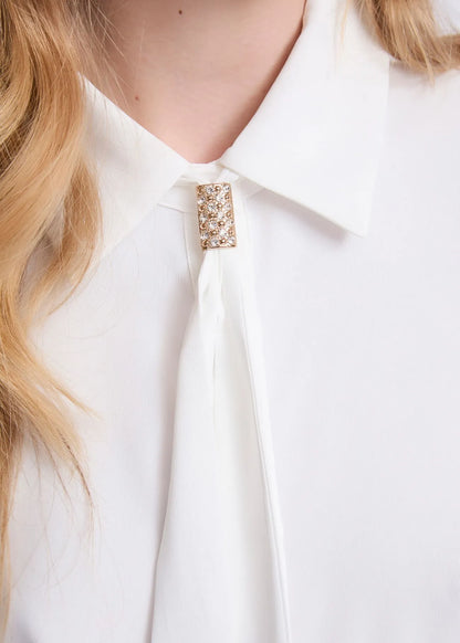 Camicia bianca da donna in crêpe de chine GAUDI 521FD45008_2101