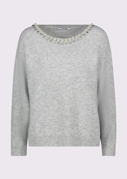 Maglia grigia da donna con strass GAUDI 521FD53019_2042