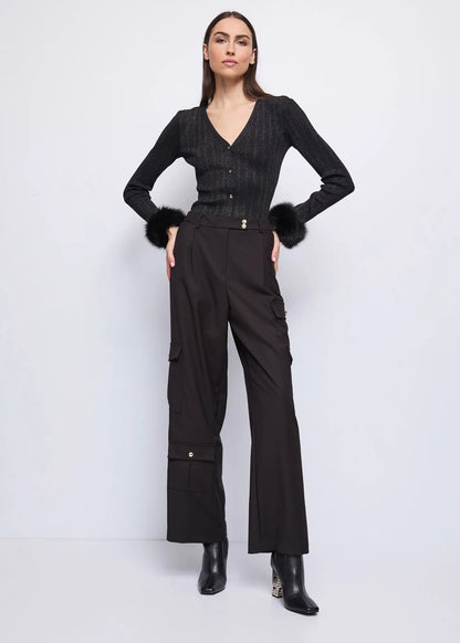 Cardigan nero da donna in filato lurex GAUDI 521FD53030_2001