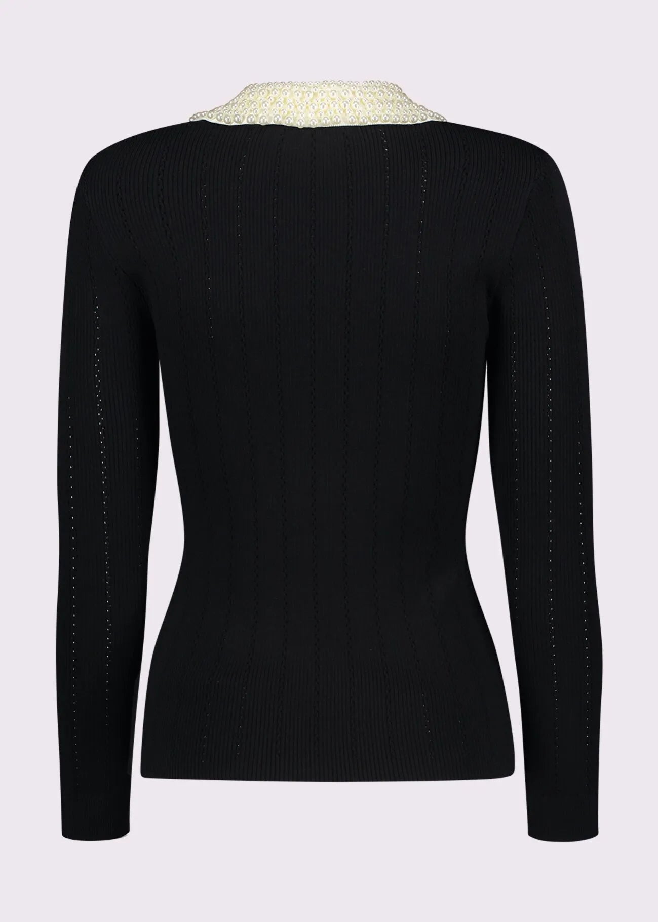 Polo da donna in filato con bottoni gioiello GAUDI 521FD53035 COLORE NERO