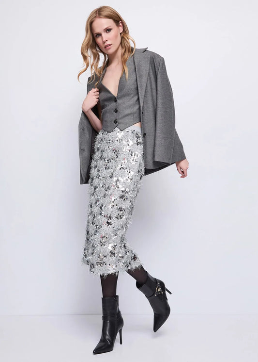 Gonna longuette sfrangiata con paillettes GAUDI 521FD74001_2045