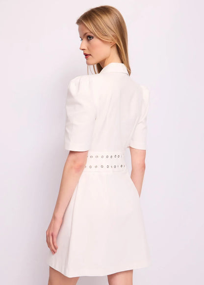 Mini abito bianco in cotone DENNY ROSE articolo 511DD15038