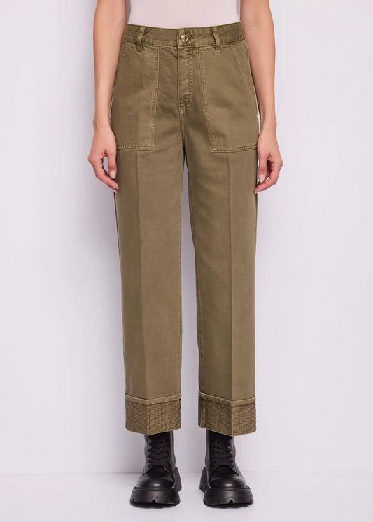 Gaudi 621BD25012 Pantaloni baggy da donna con risvolto