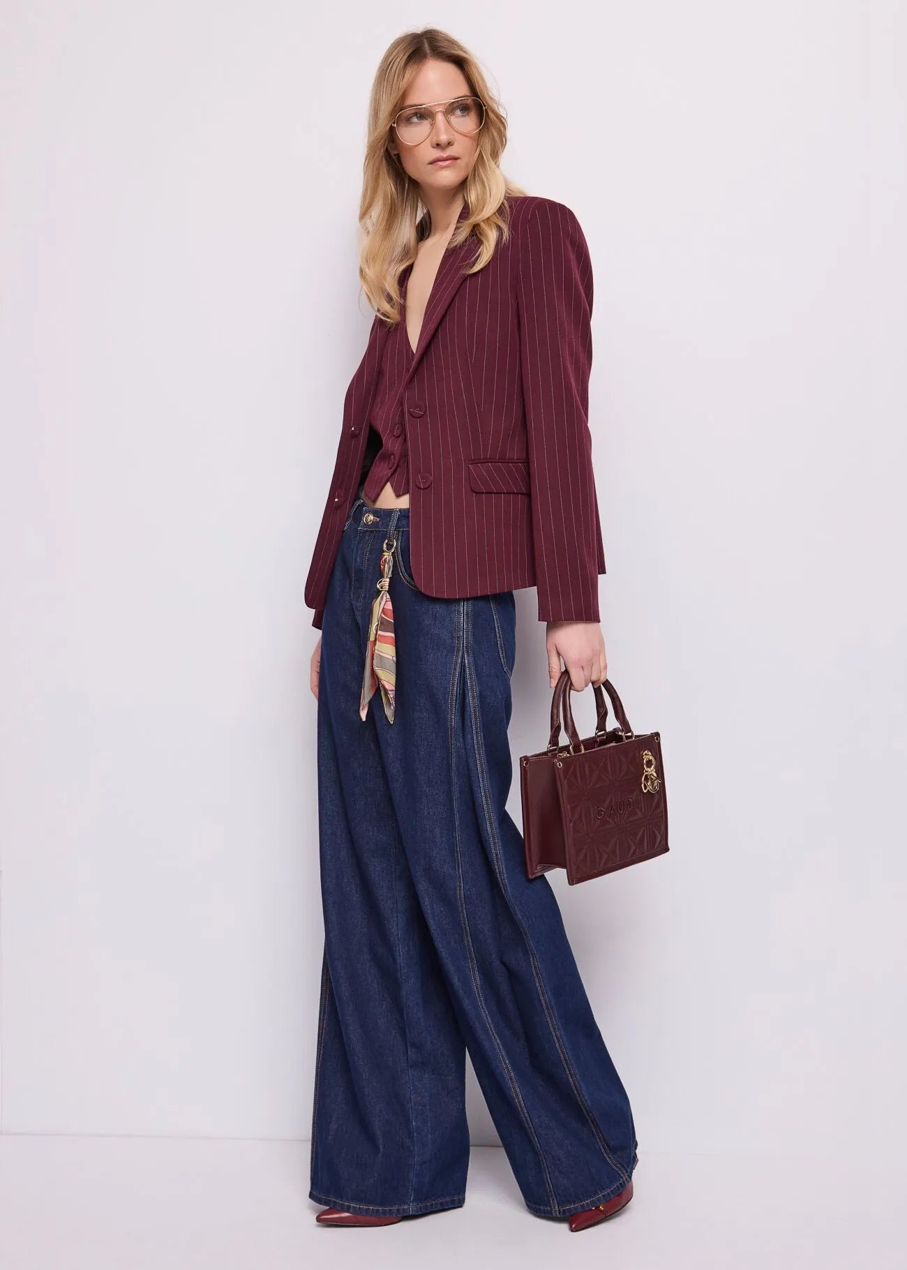 Guess Jeans wide leg da donna con foulard