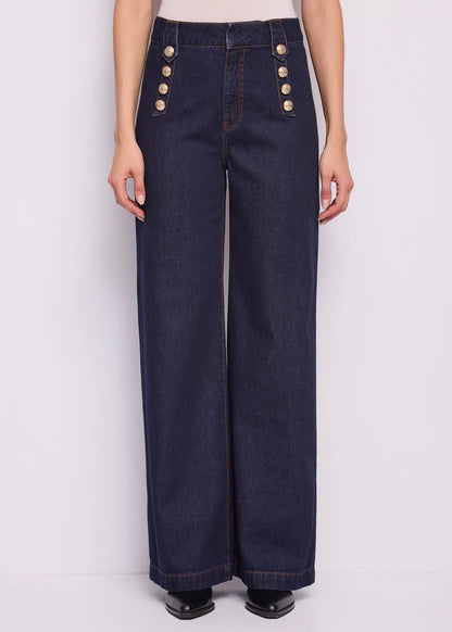 Gaudi 621BD26039 Jeans wide leg da donna con bottoni