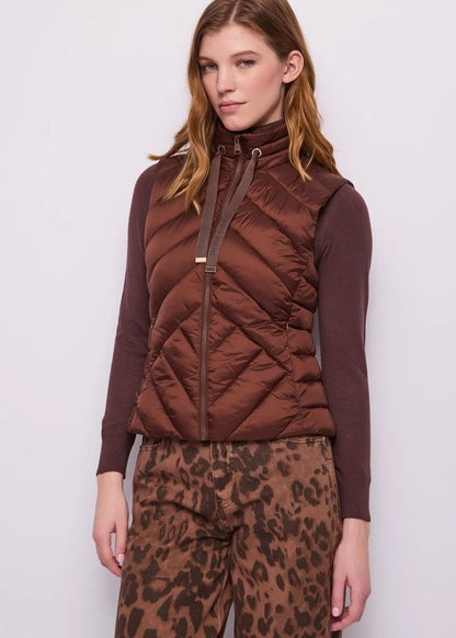 Gilet da donna in nylon con collo alto