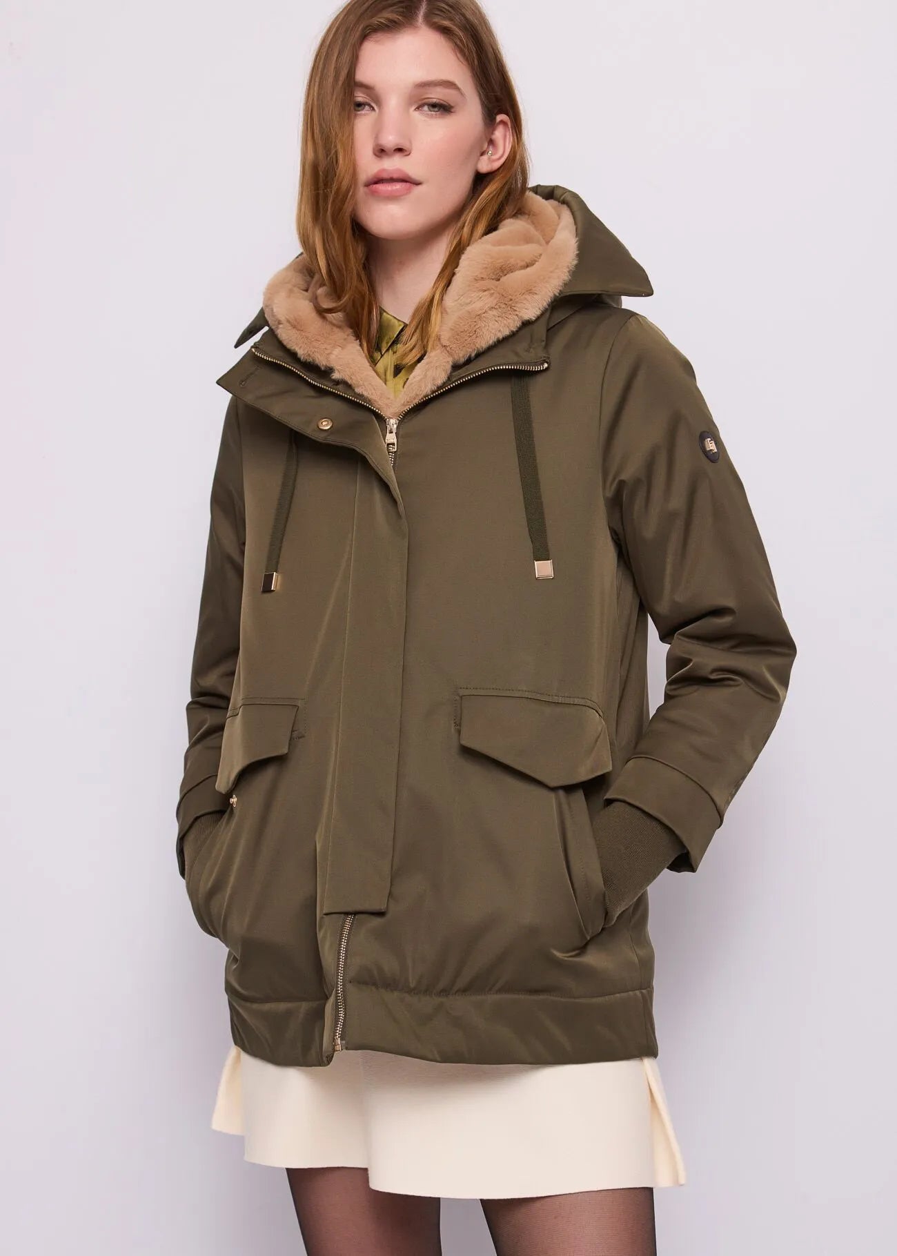 Gaudi Parka da donna con pelliccia sintetica