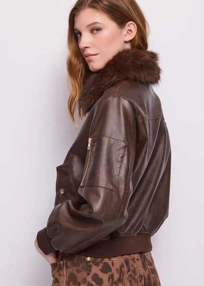Giacca da donna in similpelle con zip
