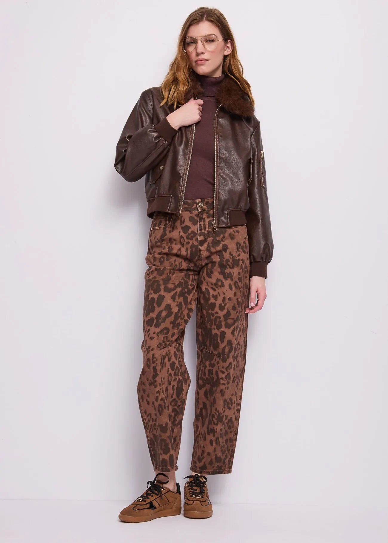 Giacca da donna in similpelle con zip