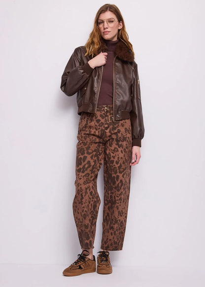 Giacca da donna in similpelle con zip