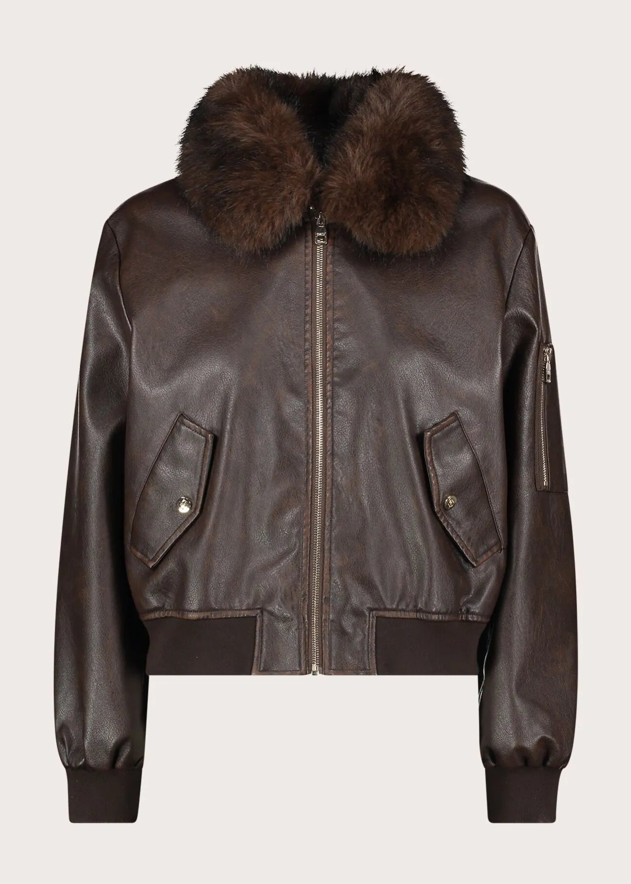 Giacca da donna in similpelle con zip