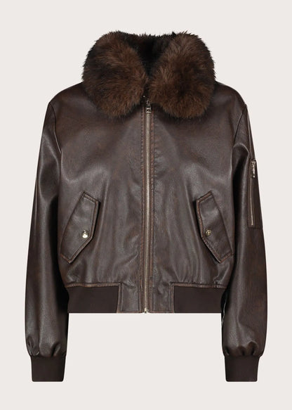 Giacca da donna in similpelle con zip
