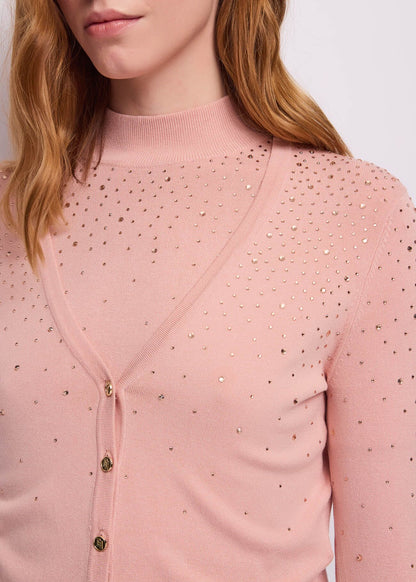 Gaudi 621BD53053 Cardigan da donna con strass e bottoni dorati