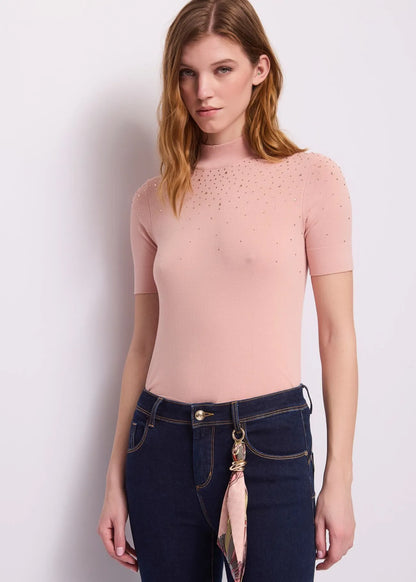 Gaudi 621BD53054 Maglia da donna con collo alto e strass
