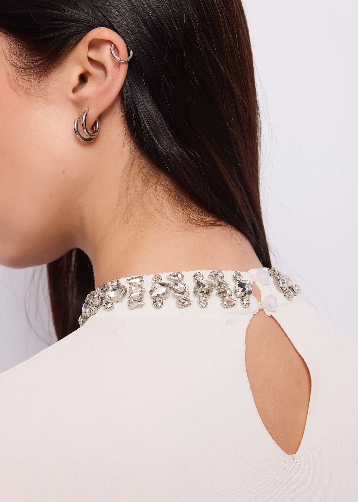 Abito corto da donna in maglia con strass GAUDI 621FD13011