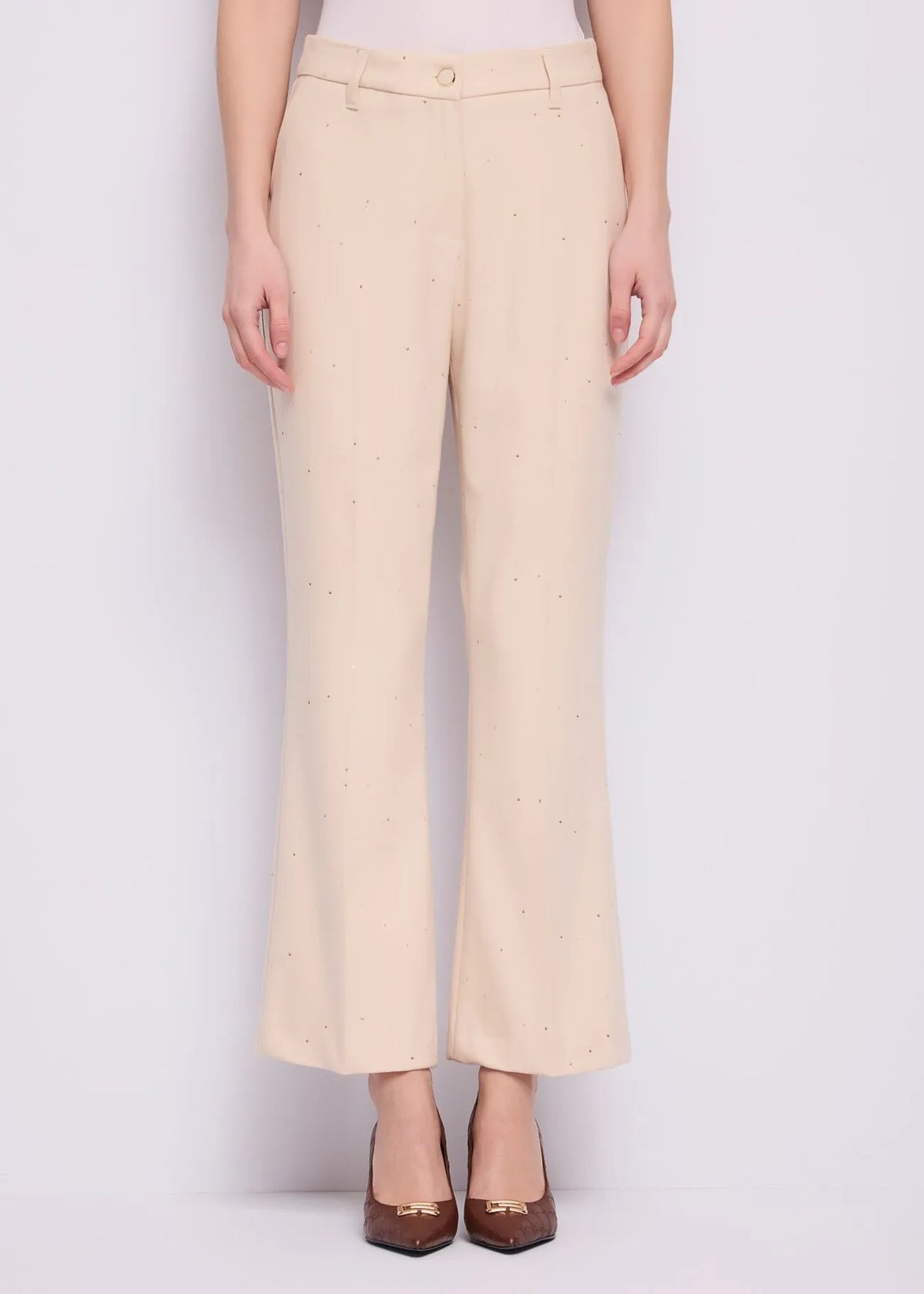Nuova Collezione Pantaloni flare cropped da donna con piega GAUDI 621FD25017 02