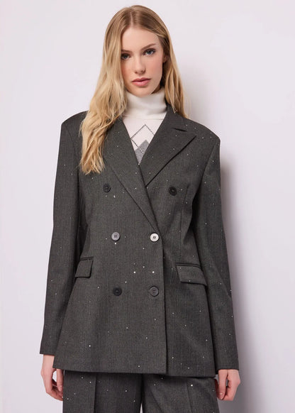 Blazer doppiopetto da donna in viscosa a righe  GAUDI   621FD35025_621024-01