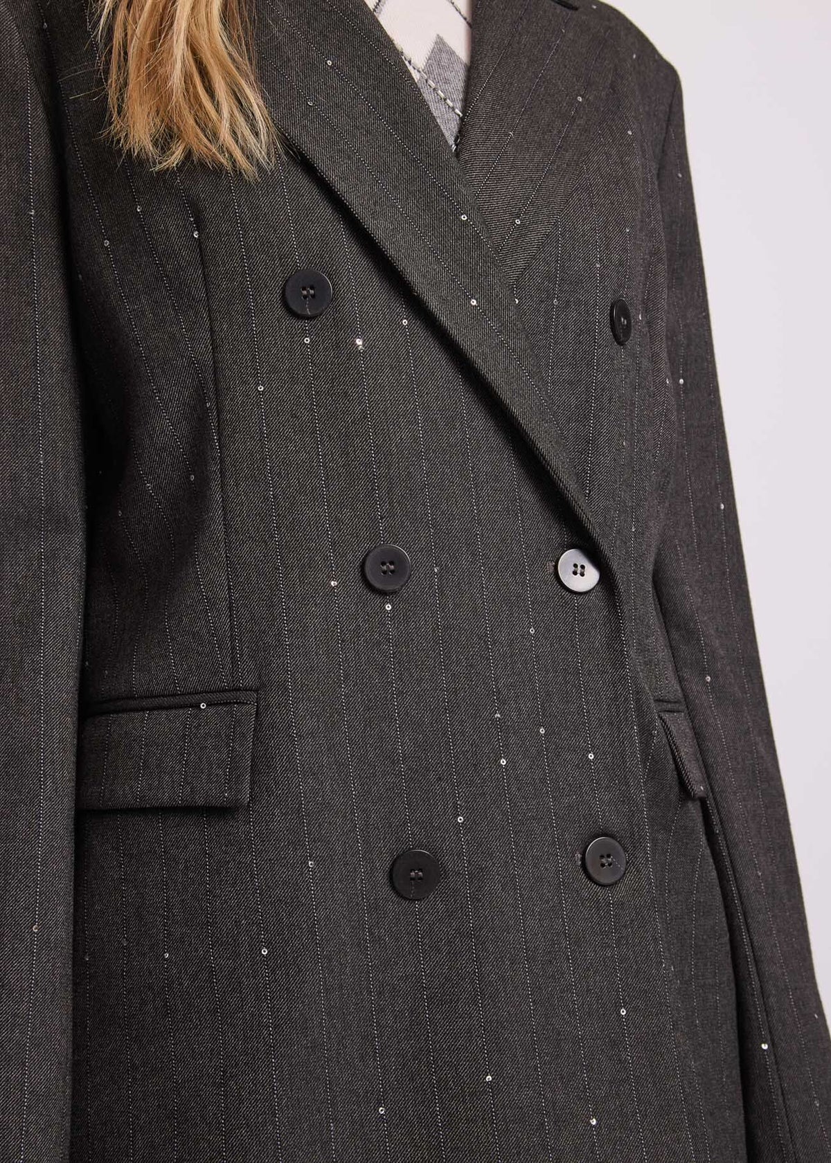 Blazer doppiopetto da donna in viscosa a righe  GAUDI   621FD35025_621024-01