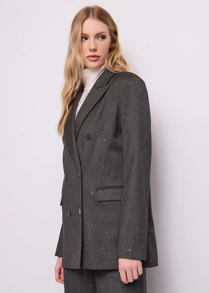 Blazer doppiopetto da donna in viscosa a righe  GAUDI   621FD35025_621024-01