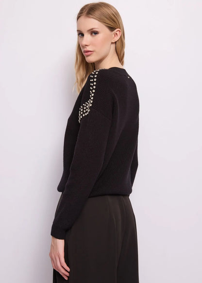 Gaudi Maglia da donna con perle e strass