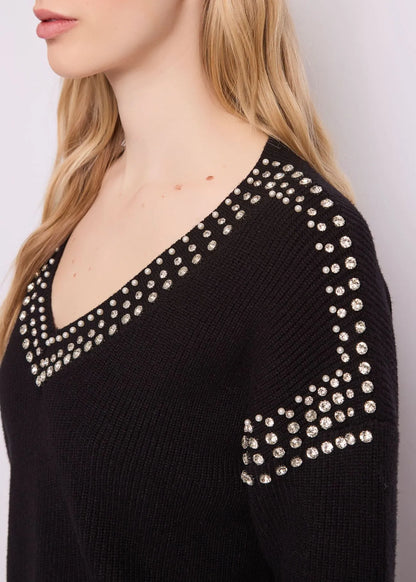 Gaudi Maglia da donna con perle e strass