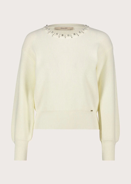 Maglia girocollo da donna con strass GAUDI      621FD53002