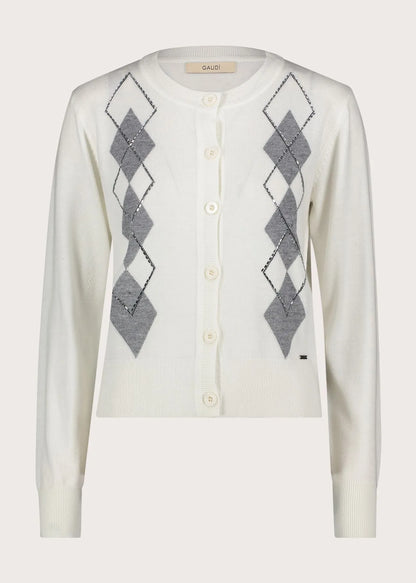 Cardigan da donna in filato jacquard