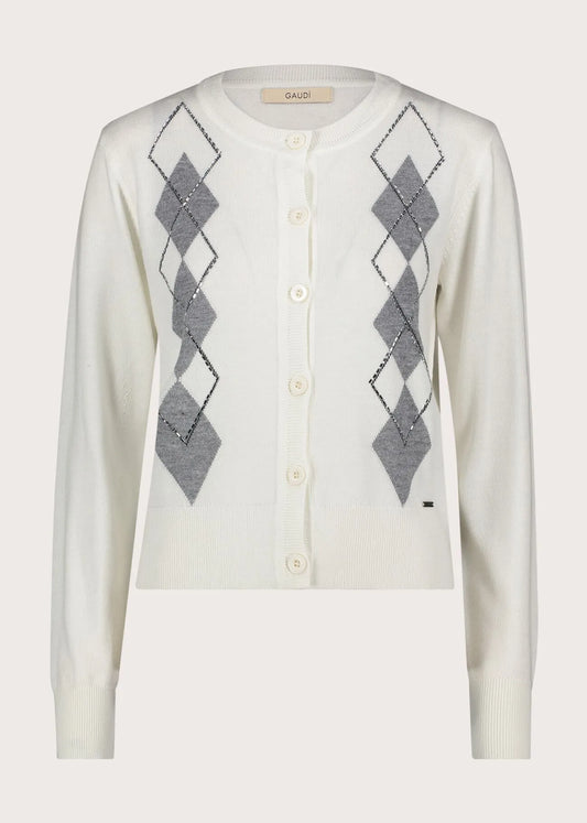 Cardigan da donna in filato jacquard