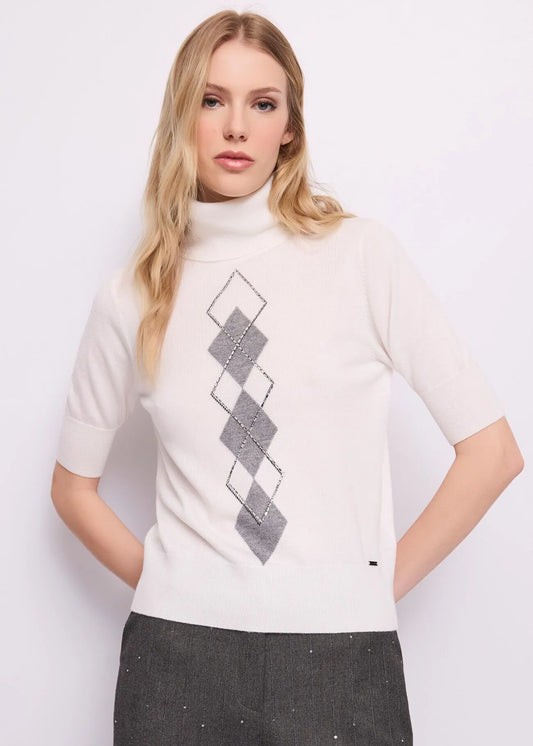 T-shirt da donna in filato jacquard