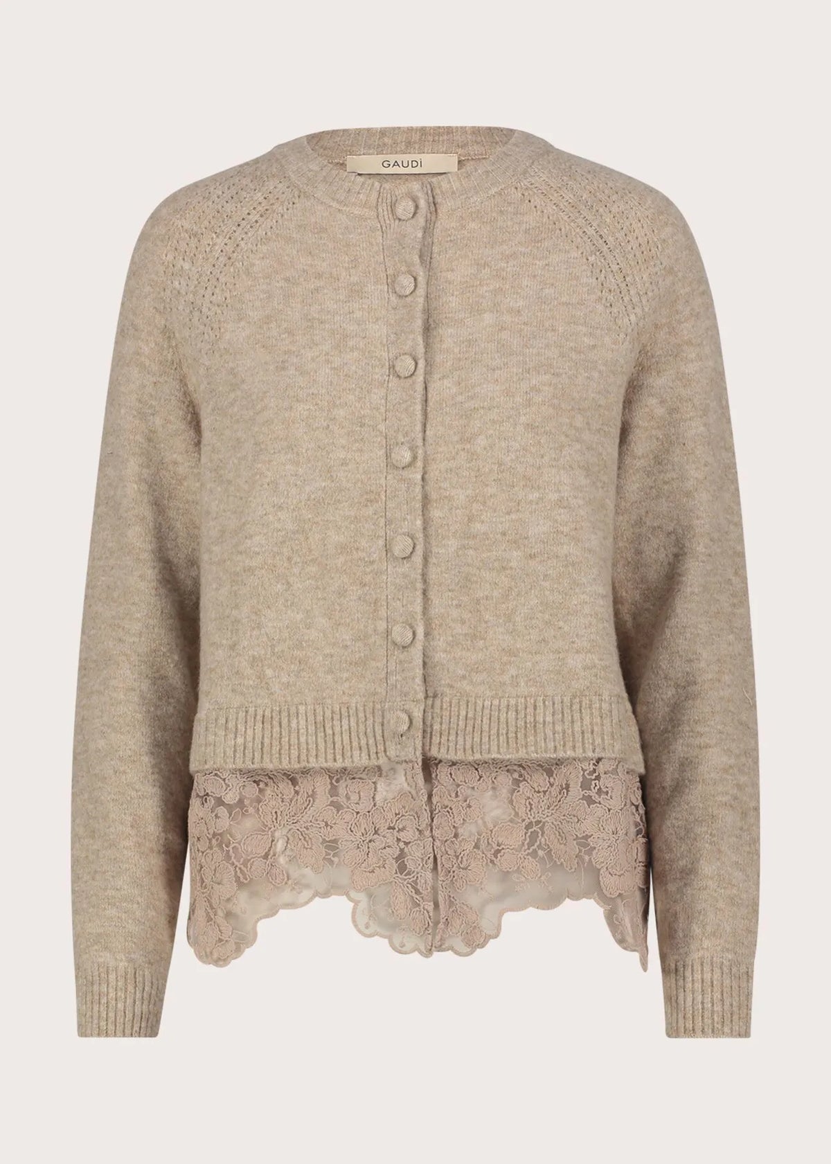 Cardigan girocollo da donna in filato GAUDI 621FD53031