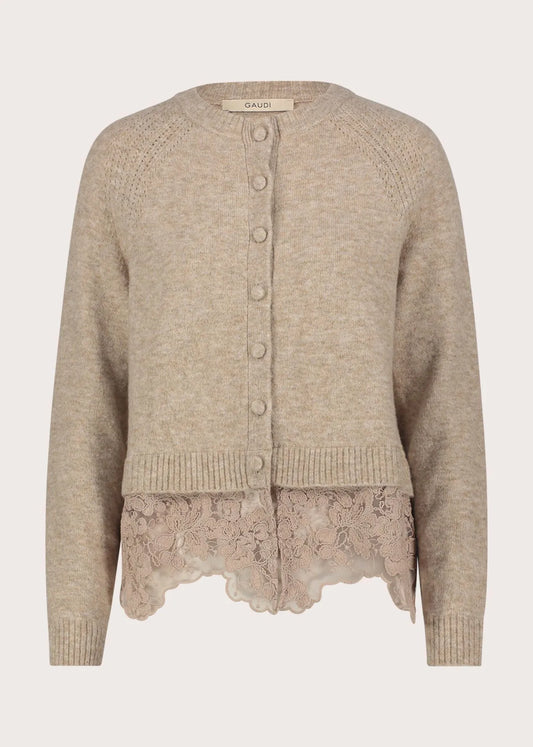 Cardigan girocollo da donna in filato GAUDI 621FD53031