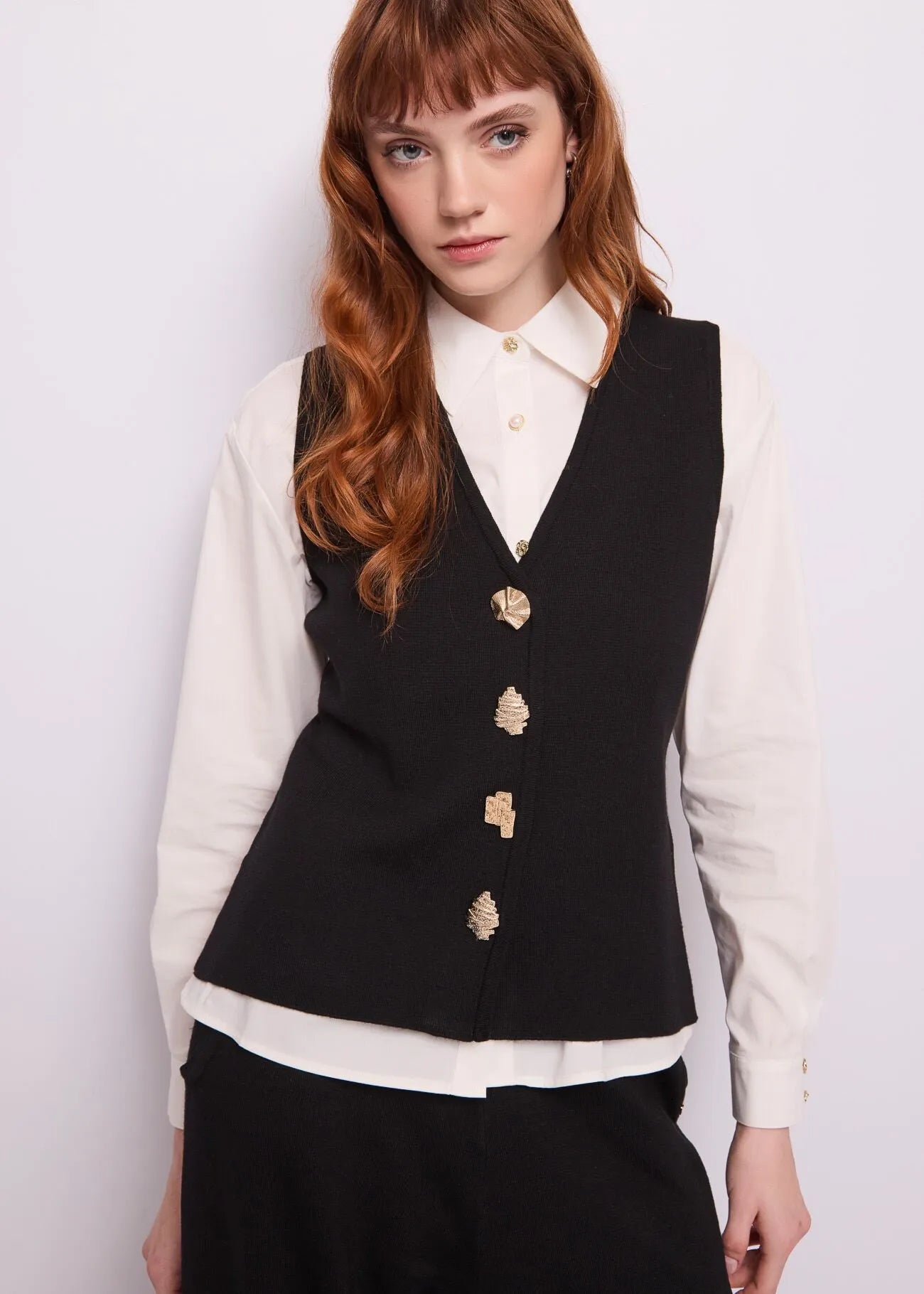 Gaudi Gilet da donna con bottoni gioiello