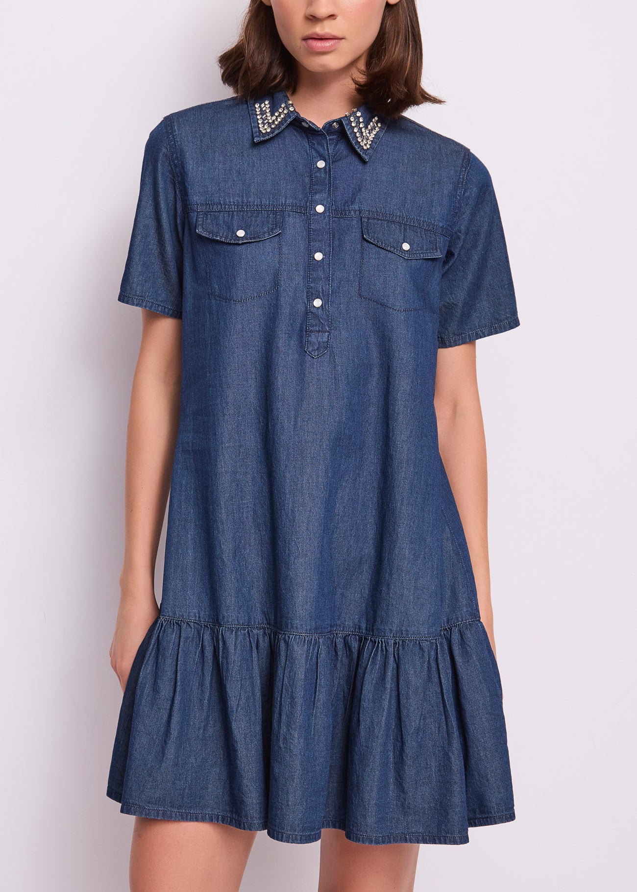 Gaudi 611BD16007 Abito Denim Ricamato