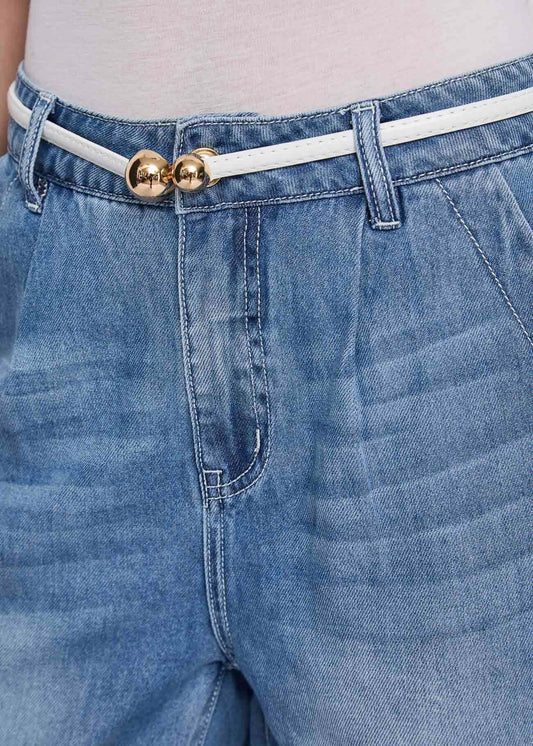 Women's Bermuda shorts in used denim 611BD26026